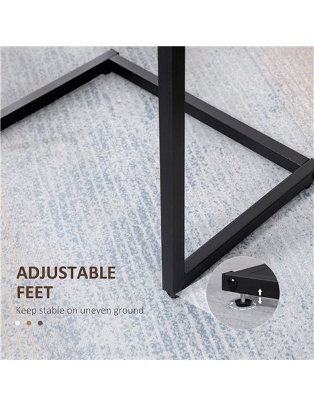 HOMCOM Nesting Side Tables Set of 3, C-Shaped Snack Side Tables with Steel Frame for Sofa Couch and Bed, Rustic Brown 839-608V00 - pic 100024 | FastDaddyshop