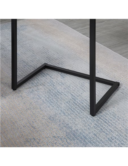 HOMCOM Nesting Side Tables Set of 3, C-Shaped Snack Side Tables with Steel Frame for Sofa Couch and Bed, Rustic Brown 839-608V00 - pic 100027 | FastDaddyshop