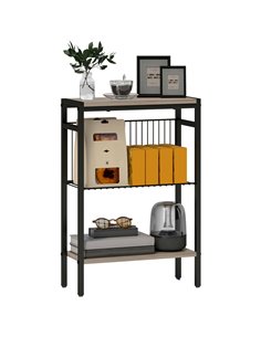 HOMCOM Three Shelf Industrial Side Table, Grey 83B-071V00GY