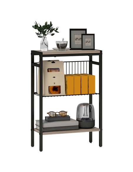 HOMCOM Three Shelf Industrial Side Table, Grey 83B-071V00GY - pic 100028 | FastDaddyshop