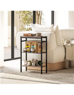 HOMCOM Three Shelf Industrial Side Table, Grey 83B-071V00GY 2