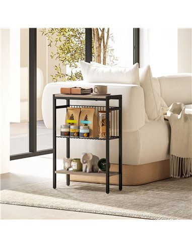 HOMCOM Three Shelf Industrial Side Table, Grey 83B-071V00GY