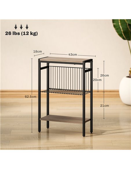 HOMCOM Three Shelf Industrial Side Table, Grey 83B-071V00GY - pic 100030 | FastDaddyshop
