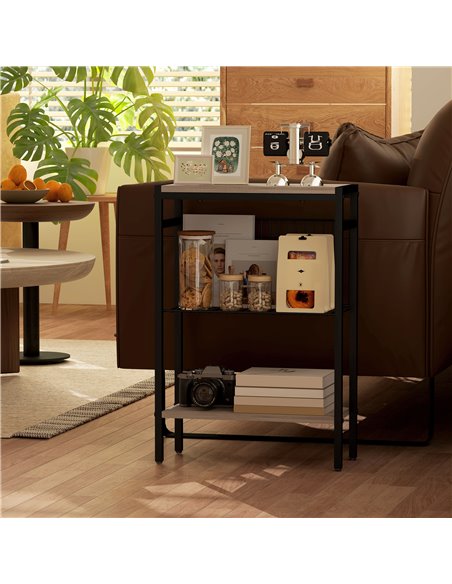 HOMCOM Three Shelf Industrial Side Table, Grey 83B-071V00GY - pic 100034 | FastDaddyshop