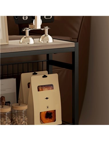 HOMCOM Three Shelf Industrial Side Table, Grey 83B-071V00GY