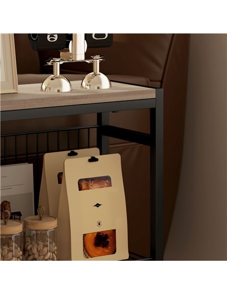 HOMCOM Three Shelf Industrial Side Table, Grey 83B-071V00GY - pic 100035 | FastDaddyshop