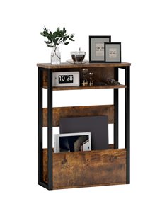 HOMCOM Industrial-Style Side Table - Black/Brown 83B-181V00RB