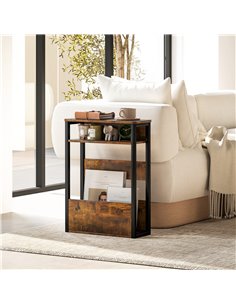 HOMCOM Industrial-Style Side Table - Black/Brown 83B-181V00RB 2