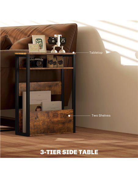 HOMCOM Industrial-Style Side Table - Black/Brown 83B-181V00RB - pic 100040 | FastDaddyshop