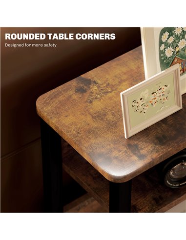 HOMCOM Industrial-Style Side Table - Black/Brown 83B-181V00RB