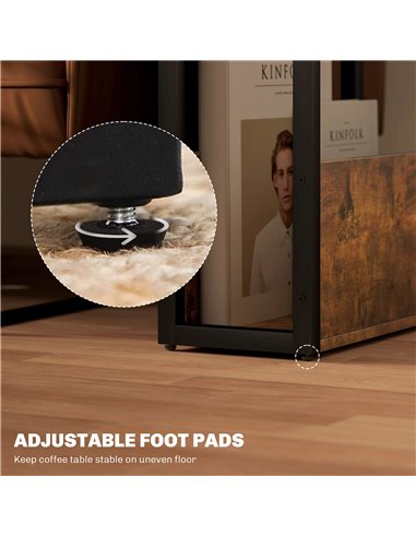 HOMCOM Industrial-Style Side Table - Black/Brown 83B-181V00RB