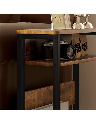 HOMCOM Industrial-Style Side Table - Black/Brown 83B-181V00RB