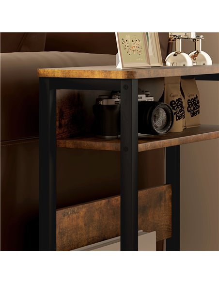 HOMCOM Industrial-Style Side Table - Black/Brown 83B-181V00RB - pic 100044 | FastDaddyshop