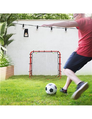 HOMCOM Double Sided Football Rebounder Net, Football Rebound Goal with 5 Adjustable Angles, Red A60-003V00RD