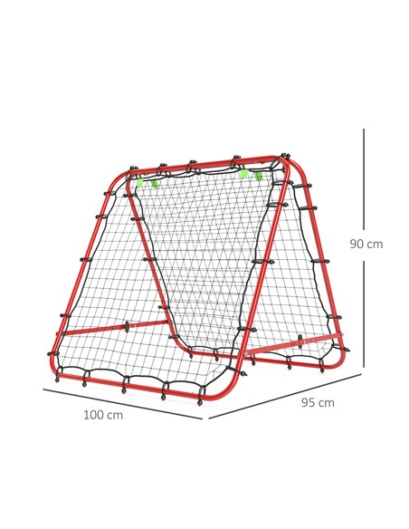 HOMCOM Double Sided Football Rebounder Net, Football Rebound Goal with 5 Adjustable Angles, Red A60-003V00RD - pic 100048 | FastDaddyshop