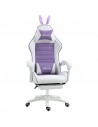 Vinsetto PU Leather Racing Gaming Chair with Removable Rabbit Ears, Footrest, Headrest and Lumber Support, Purple