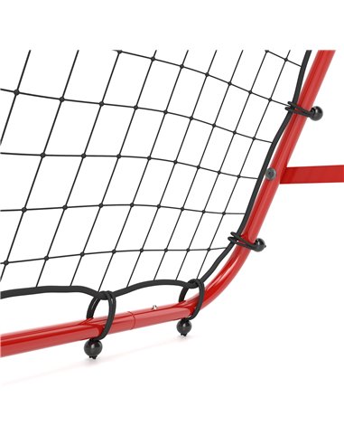 HOMCOM Double Sided Football Rebounder Net, Football Rebound Goal with 5 Adjustable Angles, Red A60-003V00RD