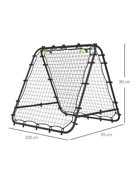 HOMCOM Double Sided Football Rebounder Net, Football Rebound Goal with 5 Adjustable Angles, Black A60-003V00BK - pic 100057 | FastDaddyshop