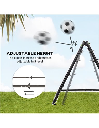 HOMCOM Double Sided Football Rebounder Net, Football Rebound Goal with 5 Adjustable Angles, Black A60-003V00BK