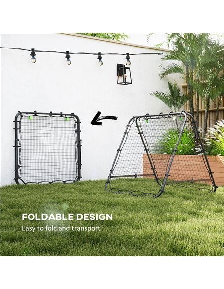 HOMCOM Double Sided Football Rebounder Net, Football Rebound Goal with 5 Adjustable Angles, Black A60-003V00BK - pic 100059 | FastDaddyshop