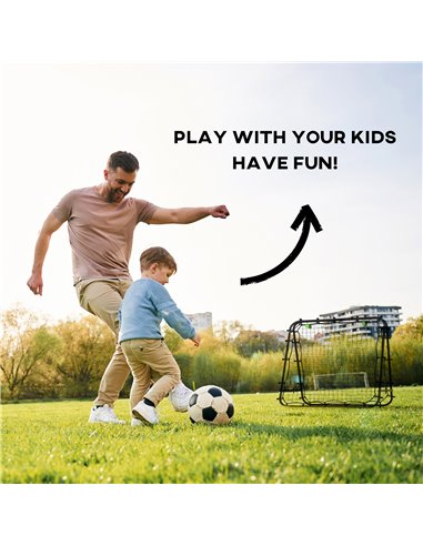 HOMCOM Double Sided Football Rebounder Net, Football Rebound Goal with 5 Adjustable Angles, Black A60-003V00BK