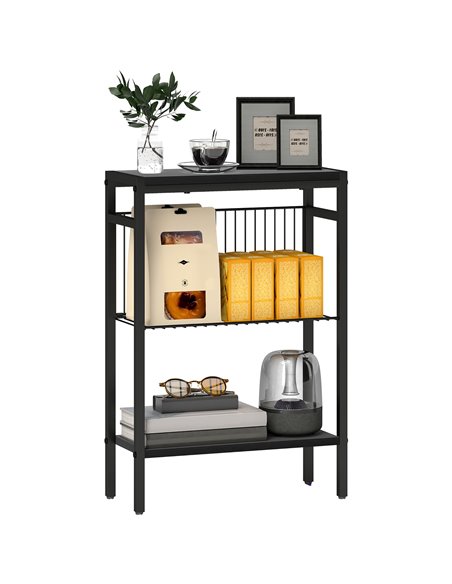 HOMCOM Three Shelf Industrial Side Table, Black 83B-071V00BK - pic 100064 | FastDaddyshop