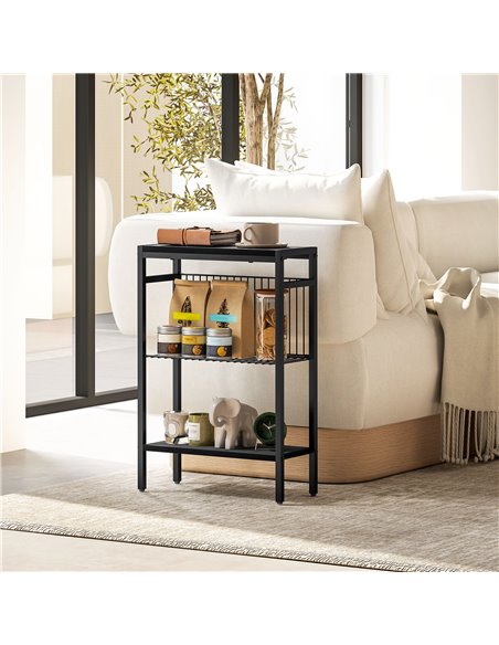 HOMCOM Three Shelf Industrial Side Table, Black 83B-071V00BK - pic 100065 | FastDaddyshop