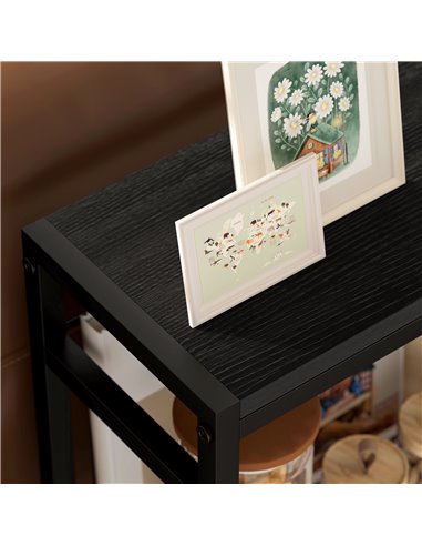 HOMCOM Three Shelf Industrial Side Table, Black 83B-071V00BK