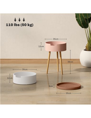 HOMCOM Three-Tier Tray Top Side Table - Multicoloured 83B-017V00ND