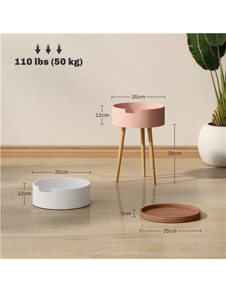 HOMCOM Three-Tier Tray Top Side Table - Multicoloured 83B-017V00ND - pic 100075 | FastDaddyshop