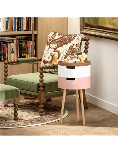 HOMCOM Three-Tier Tray Top Side Table - Multicoloured 83B-017V00ND