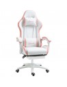 Vinsetto PU Leather Racing Gaming Chair with Footrest, Removable Headrest and Lumber Support, Pink