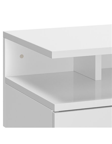 HOMCOM Set of Two Floating High Gloss Bedside Tables - White 831-338V00WT - pic 100087 | FastDaddyshop