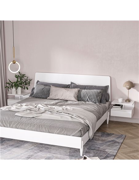 HOMCOM Set of Two Floating High Gloss Bedside Tables - White 831-338V00WT - pic 100088 | FastDaddyshop