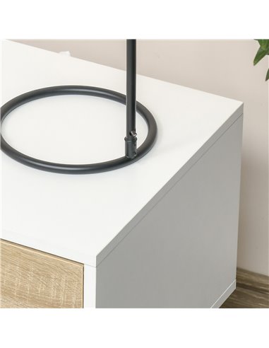 HOMCOM Set of 2 Bedside Table with Drawer and Shelf 831-372V01