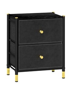 HOMCOM Faux Leather Bedside Table - Black 831-828V80BK