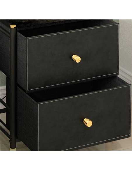 HOMCOM Faux Leather Bedside Table - Black 831-828V80BK - pic 100115 | FastDaddyshop