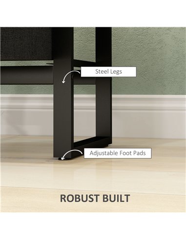 HOMCOM Bedside Table, Side Table with 2 Rattan Drawers, Bedside Cabinet with Storage and Steel Legs for Bedroom, Living Room, Ru