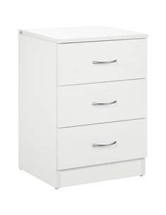 HOMCOM Three-Drawer Simple Bedside Table - White 831-297V00WT