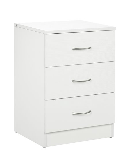 HOMCOM Three-Drawer Simple Bedside Table - White 831-297V00WT - pic 100144 | FastDaddyshop
