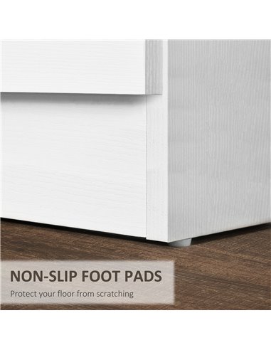 HOMCOM Three-Drawer Simple Bedside Table - White 831-297V00WT