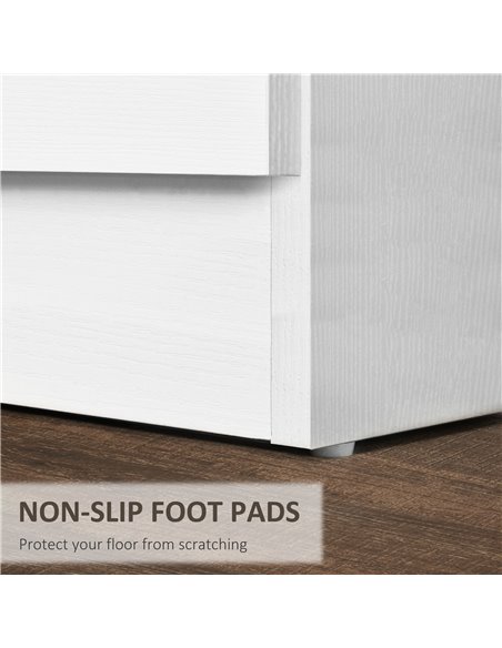 HOMCOM Three-Drawer Simple Bedside Table - White 831-297V00WT - pic 100149 | FastDaddyshop