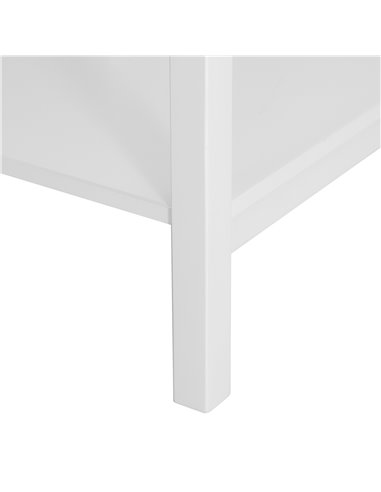 HOMCOM White Bedside Table, Wooden Side Table, Nightstand, Bedside Cabinet with Drawer and Storage Shelf for Bedroom and Living 