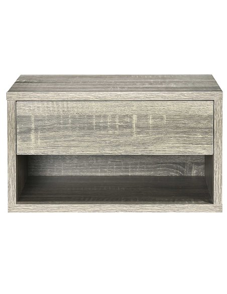 HOMCOM Set of Two Floating Bedside Tables Wall Mounted Nightstands with Drawer and Shelf for Bedroom, Brown Wood-Effect 831-630V - pic 100168 | FastDaddyshop