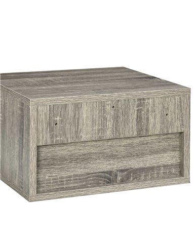 HOMCOM Set of Two Floating Bedside Tables Wall Mounted Nightstands with Drawer and Shelf for Bedroom, Brown Wood-Effect 831-630V