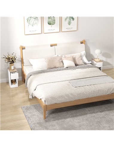 HOMCOM Set of Two Modern Storage Bedside Tables - White 831-881V02WT
