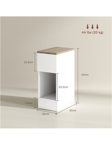 HOMCOM Set of Two Modern Storage Bedside Tables - White 831-881V02WT
