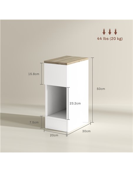 HOMCOM Set of Two Modern Storage Bedside Tables - White 831-881V02WT - pic 100173 | FastDaddyshop