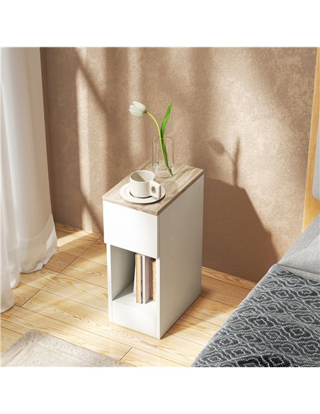 HOMCOM Set of Two Modern Storage Bedside Tables - White 831-881V02WT - pic 100178 | FastDaddyshop