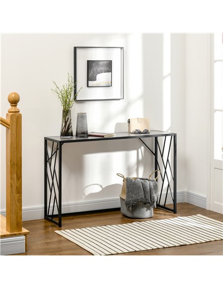 HOMCOM Console Table, Industrial Sofa Table with Metal Frame for Living Room, Hallway, 120 cm, Grey 837-171GY - pic 100207 | FastDaddyshop